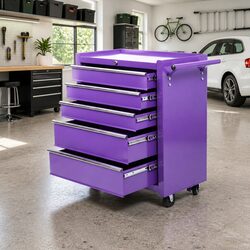 Compact 5 Drawer Tool Chest Trolley for Easy Storage