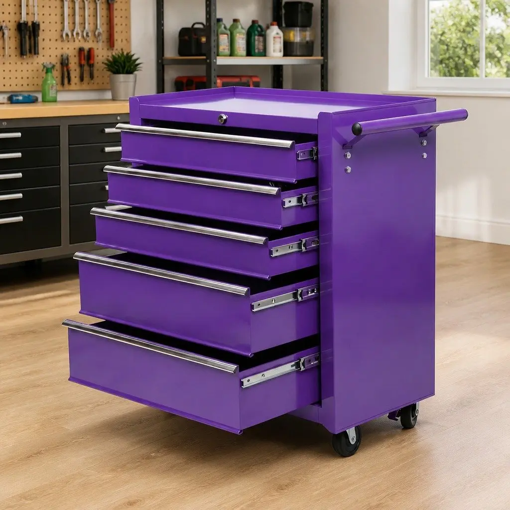 5 Drawer Tool Chest Trolley for Easy Storage
