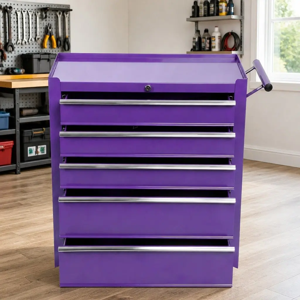 5 Drawer Tool Chest Trolley for Easy Storage