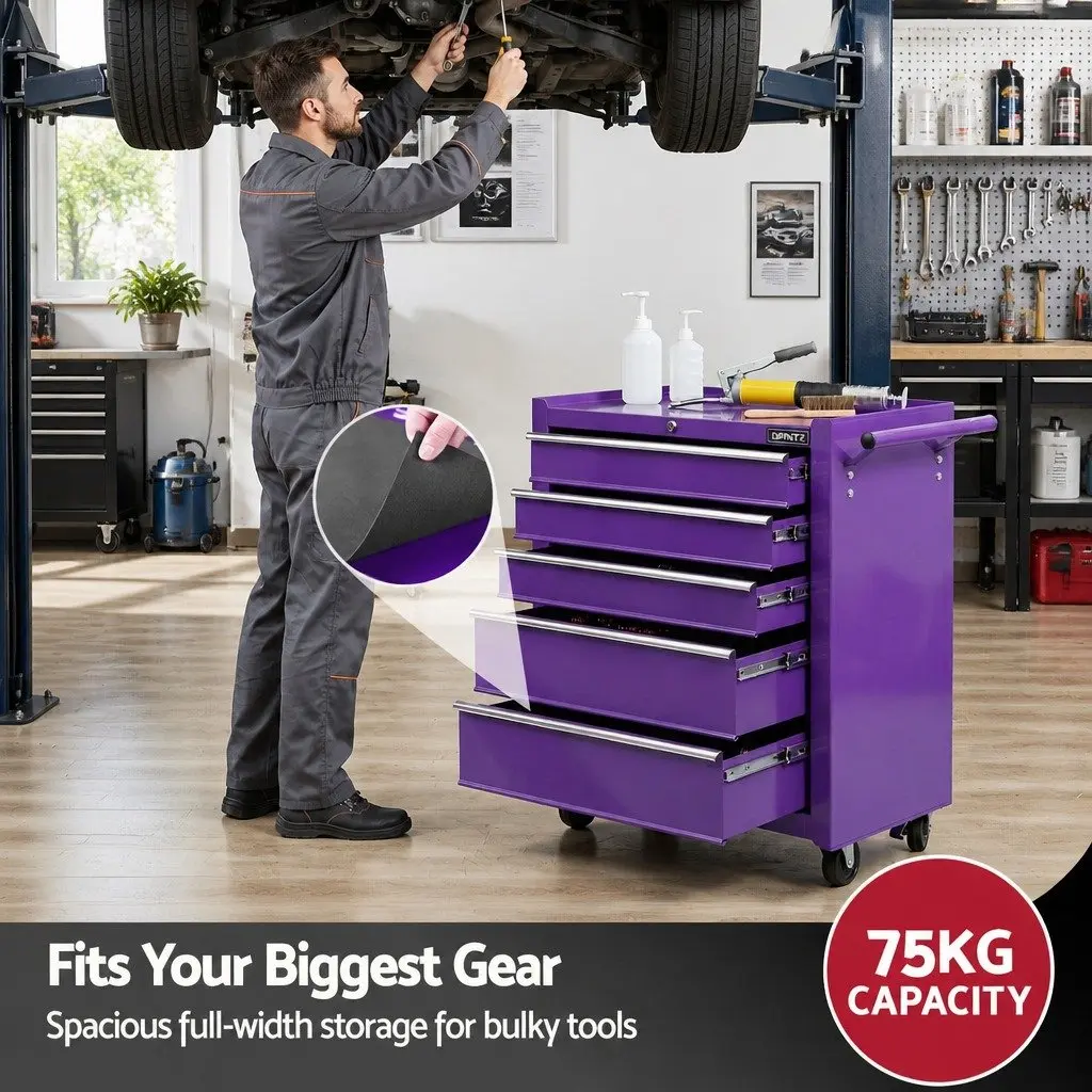 5 Drawer Tool Chest Trolley for Easy Storage