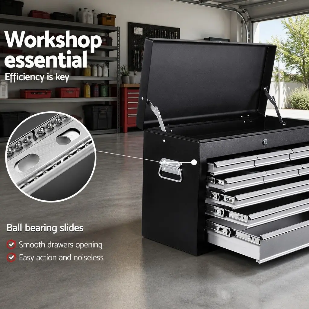 9 Drawer Tool Box Cabinet Chest Storage Organiser Garage Workshop Toolbox