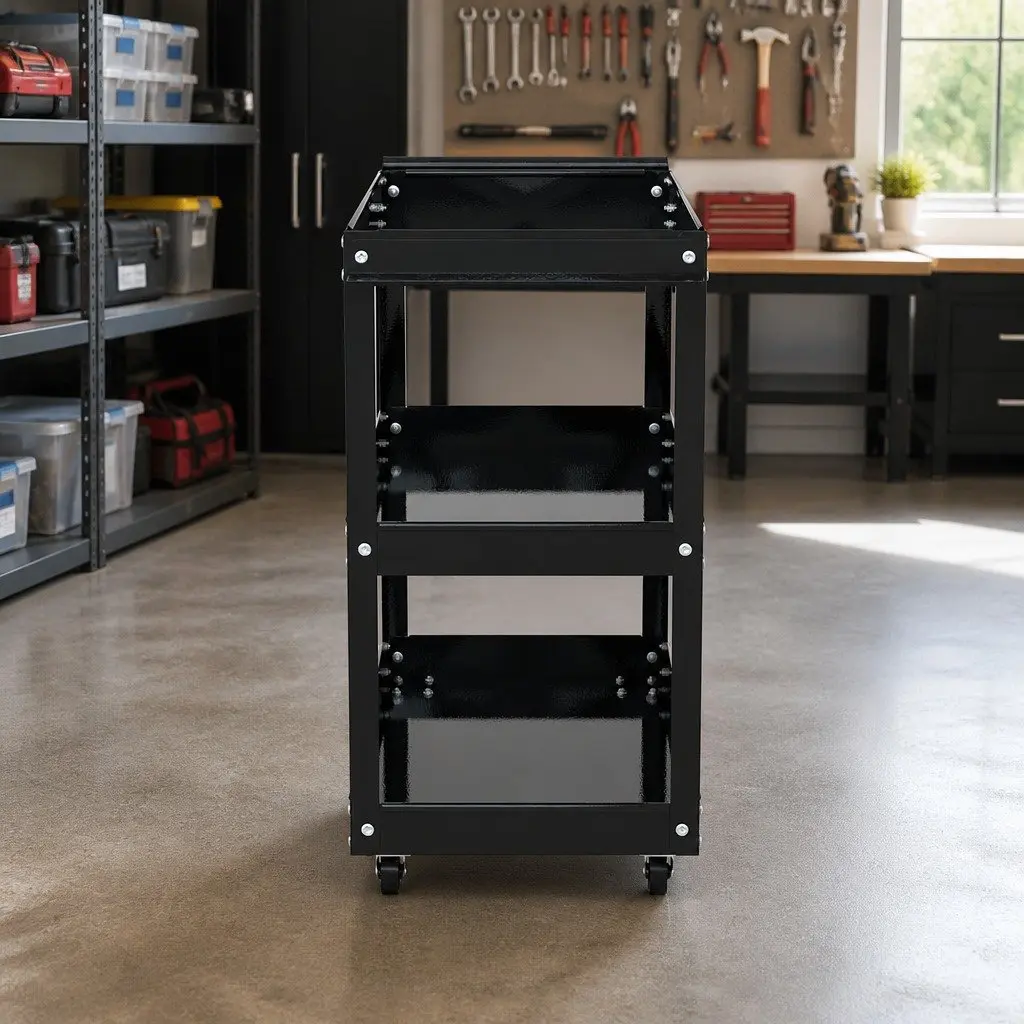 3-Tier Tool Trolley with Lockable Wheels