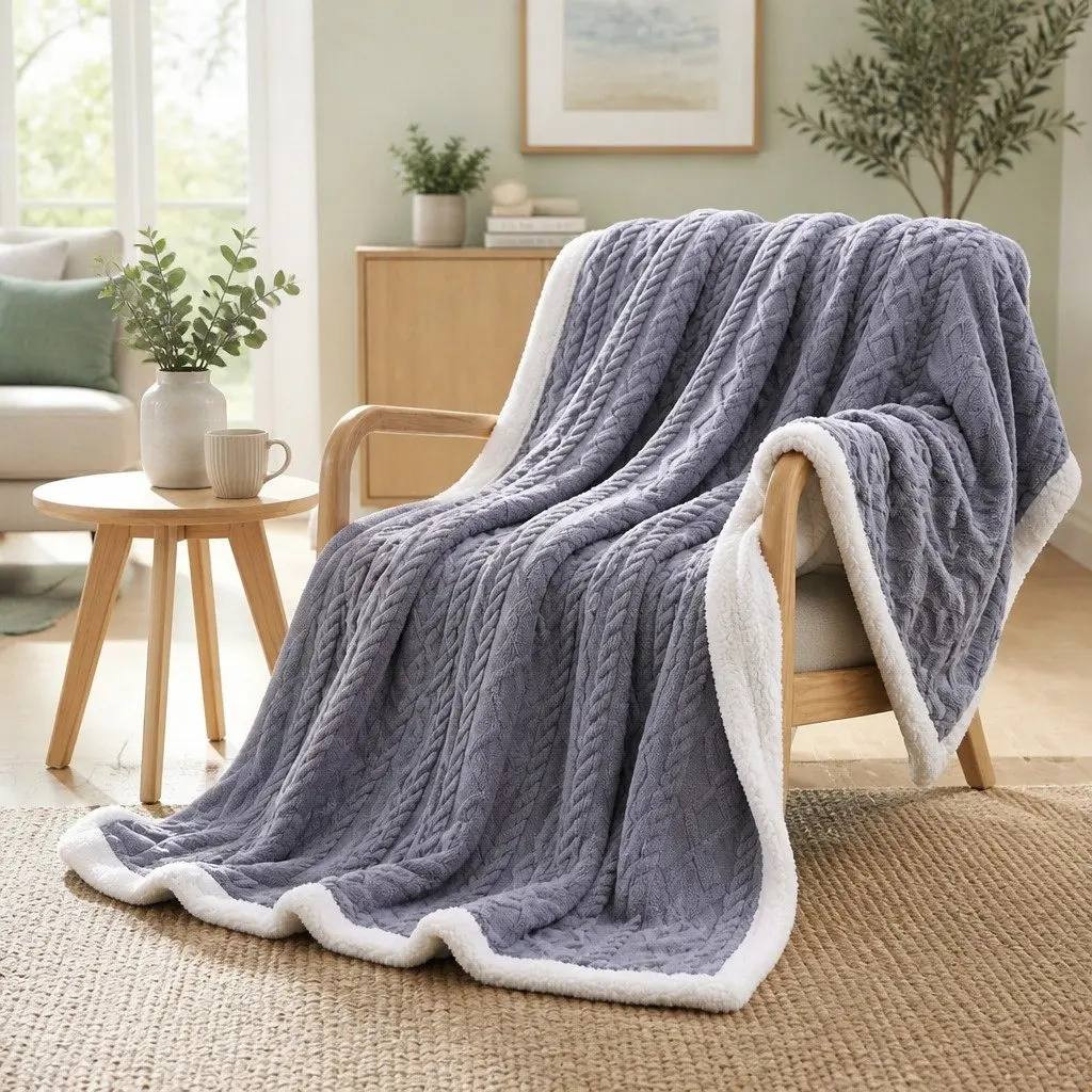 Warm Double-Sided Fleece Throw Blanket