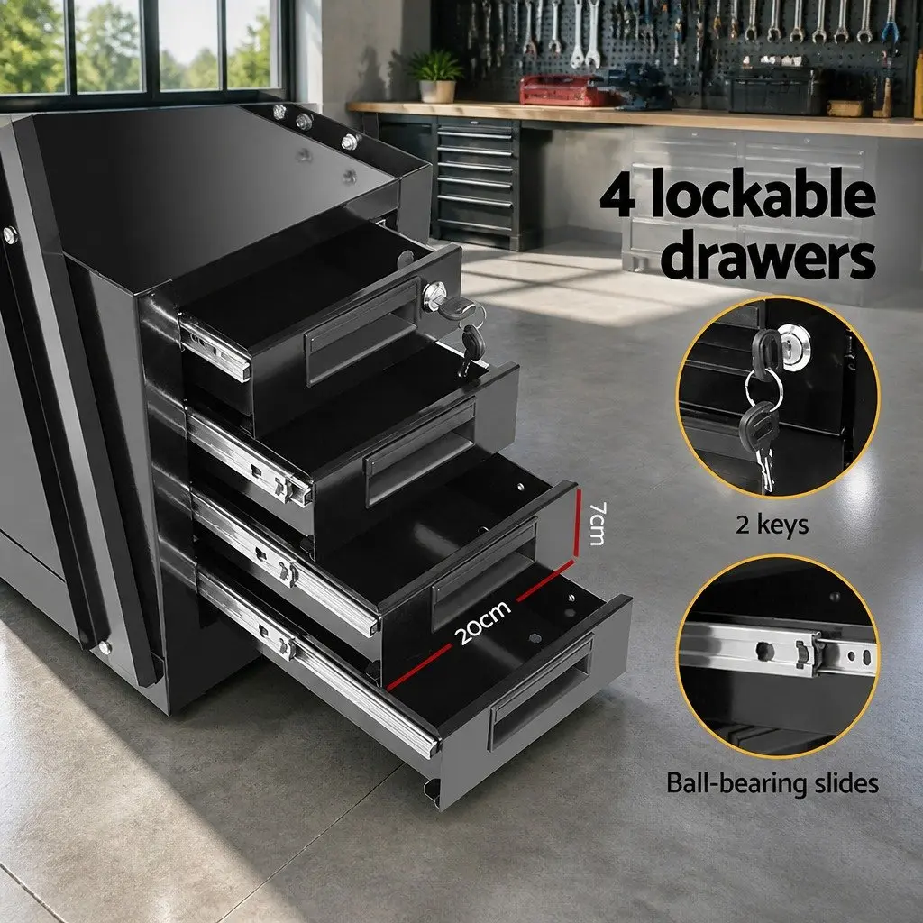 Welding Trolley Cart 4 Drawer MIG TIG ARC Welder Plasma Cutter Black Steel