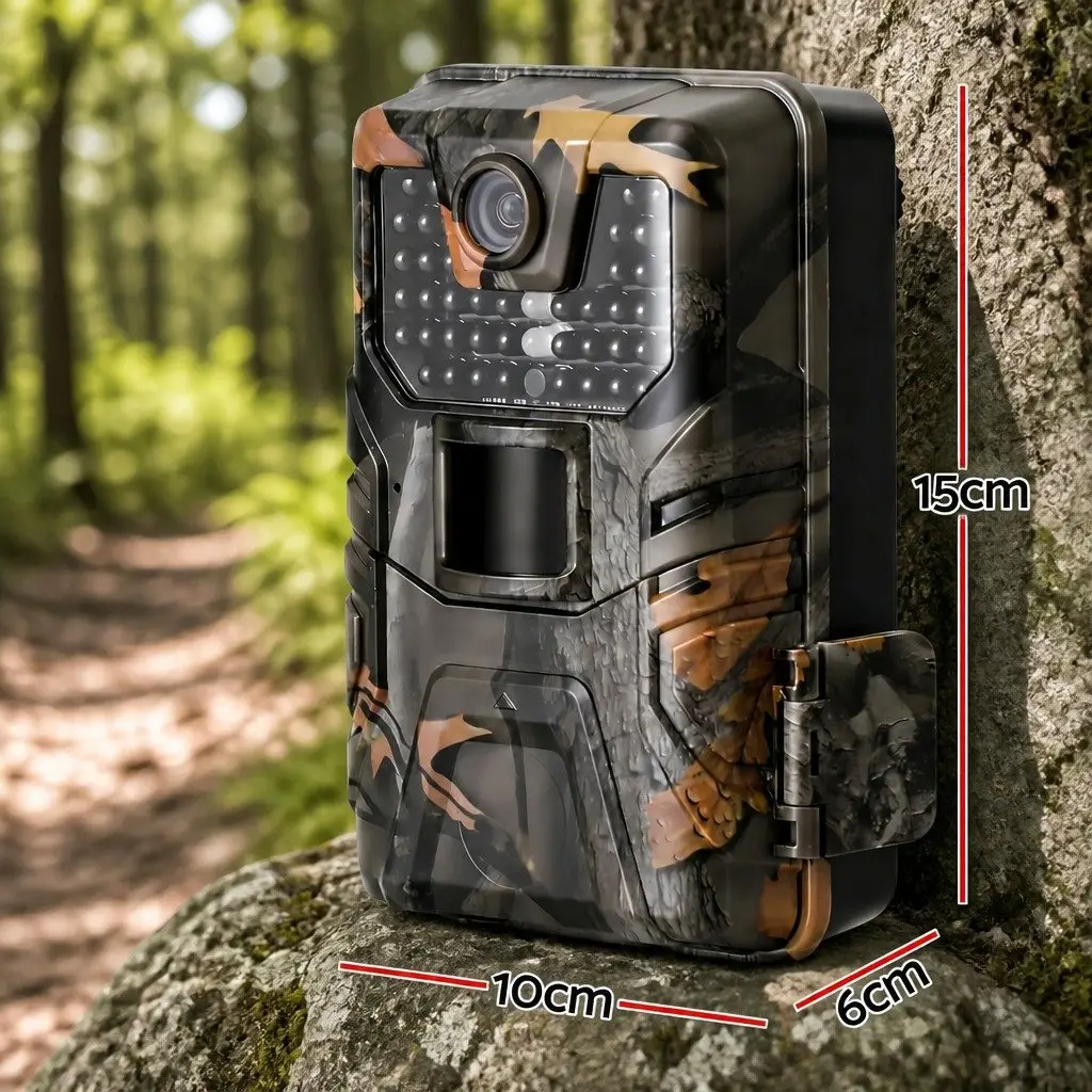 Trail Camera Green Camouflage 48MP 4K WiFi Wildlife Surveillance with 0.2 Second Trigger Speed