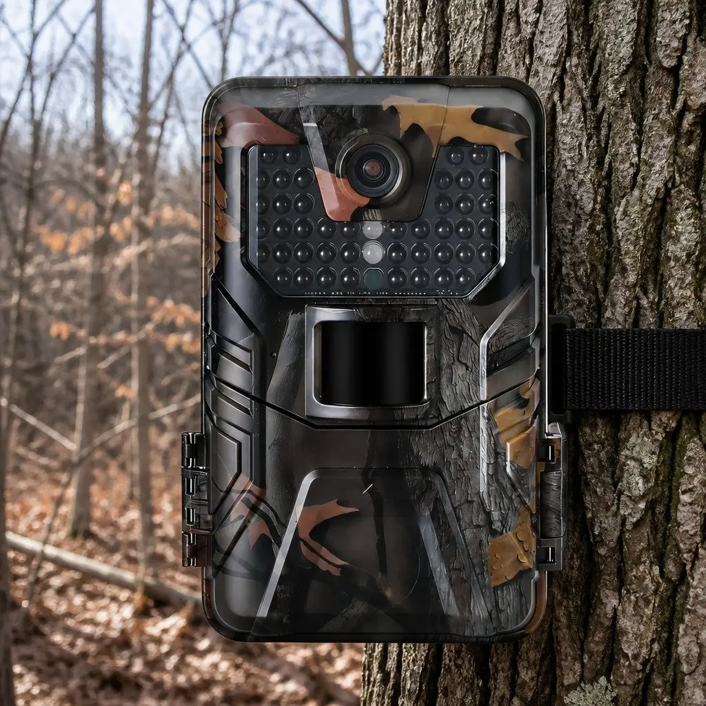Trail Camera Green Camouflage 48MP 4K WiFi Wildlife Surveillance with 0.2 Second Trigger Speed