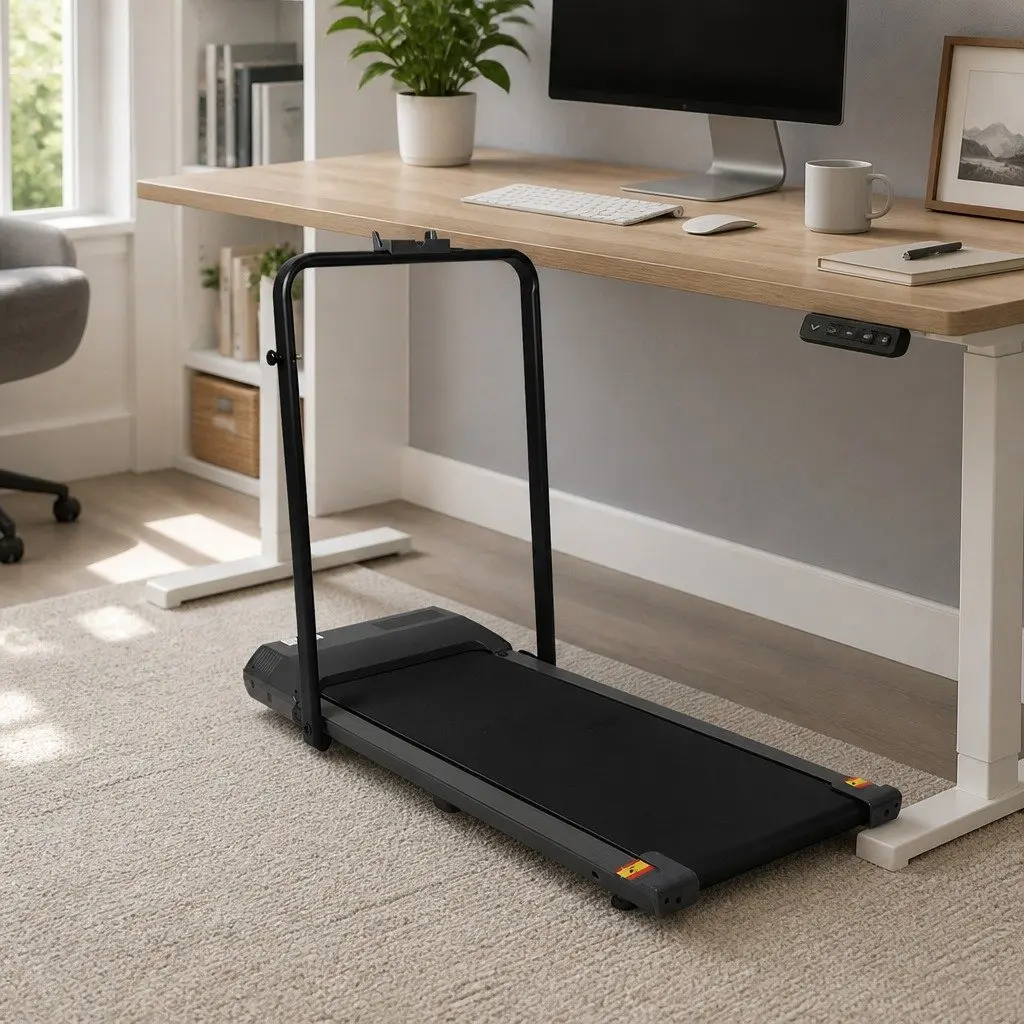 Under Desk Treadmill Grey Portable Foldable LED Display Home Office Fitness