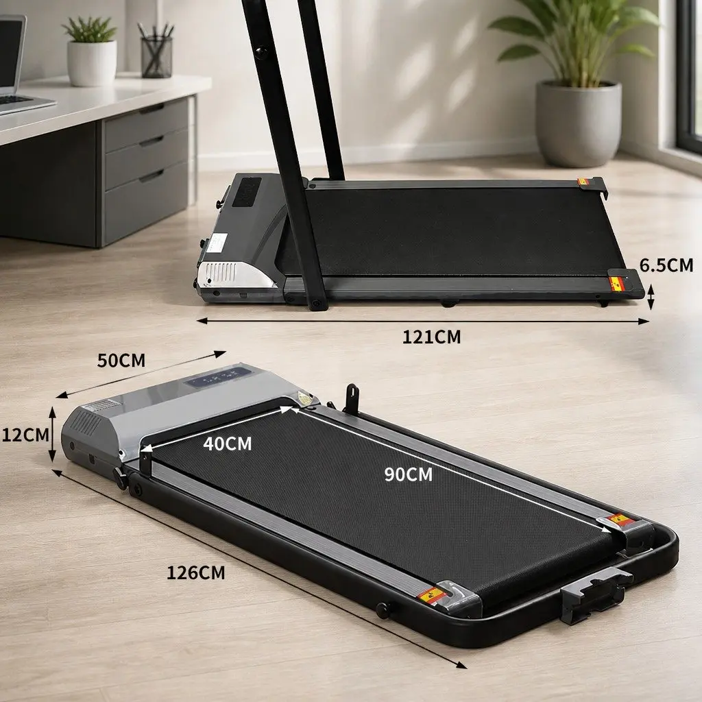 Under Desk Treadmill Grey Portable Foldable LED Display Home Office Fitness