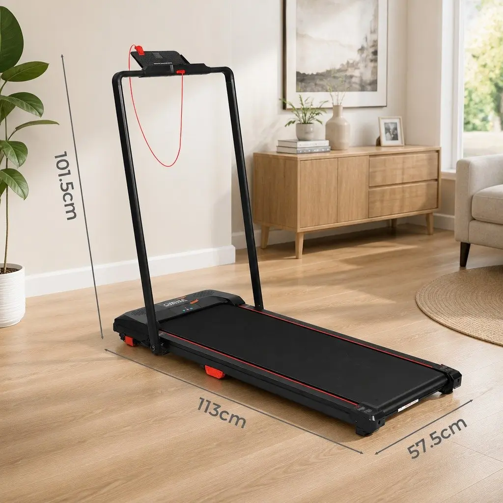 Walking Treadmill Black Foldable 2.5HP LED Display Manual Incline