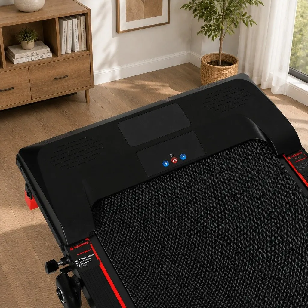 Walking Treadmill Black Foldable 2.5HP LED Display Manual Incline