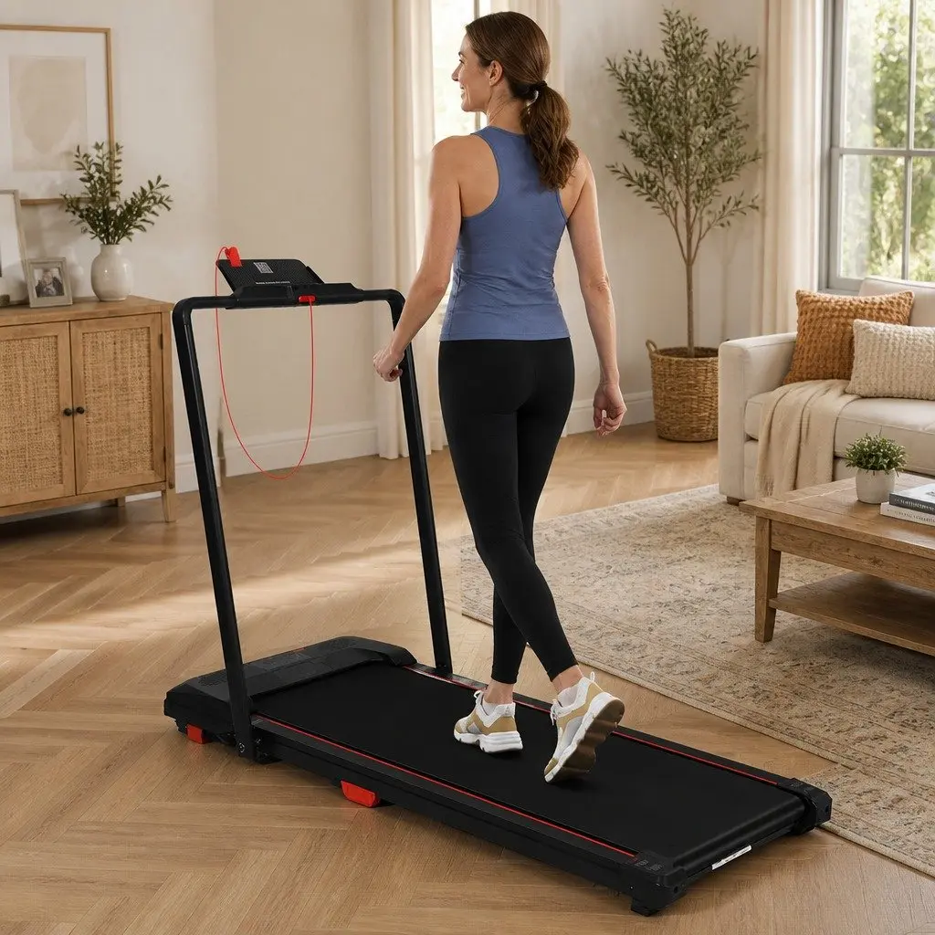 Walking Treadmill Black Foldable 2.5HP LED Display Manual Incline