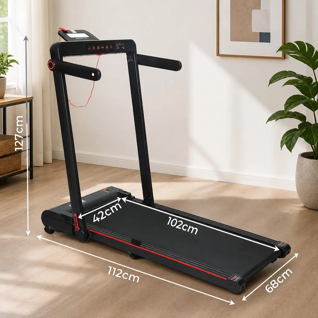 Walking Pad Treadmill Black 2 In 1 Manual Incline LED Display Home Gym Machine