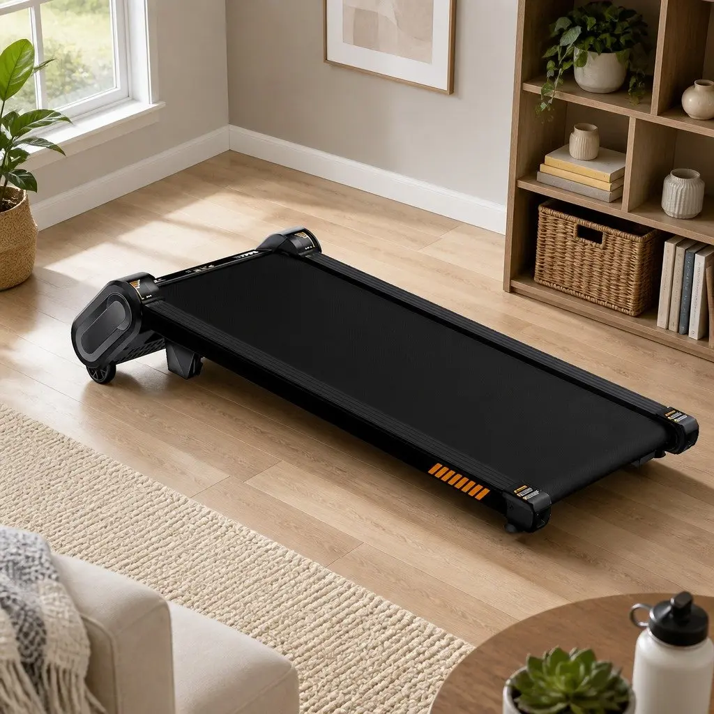 Automatic Incline Treadmill Black Compact 6 Levels Adjustable Incline 2.5HP Motor Bluetooth Connectivity