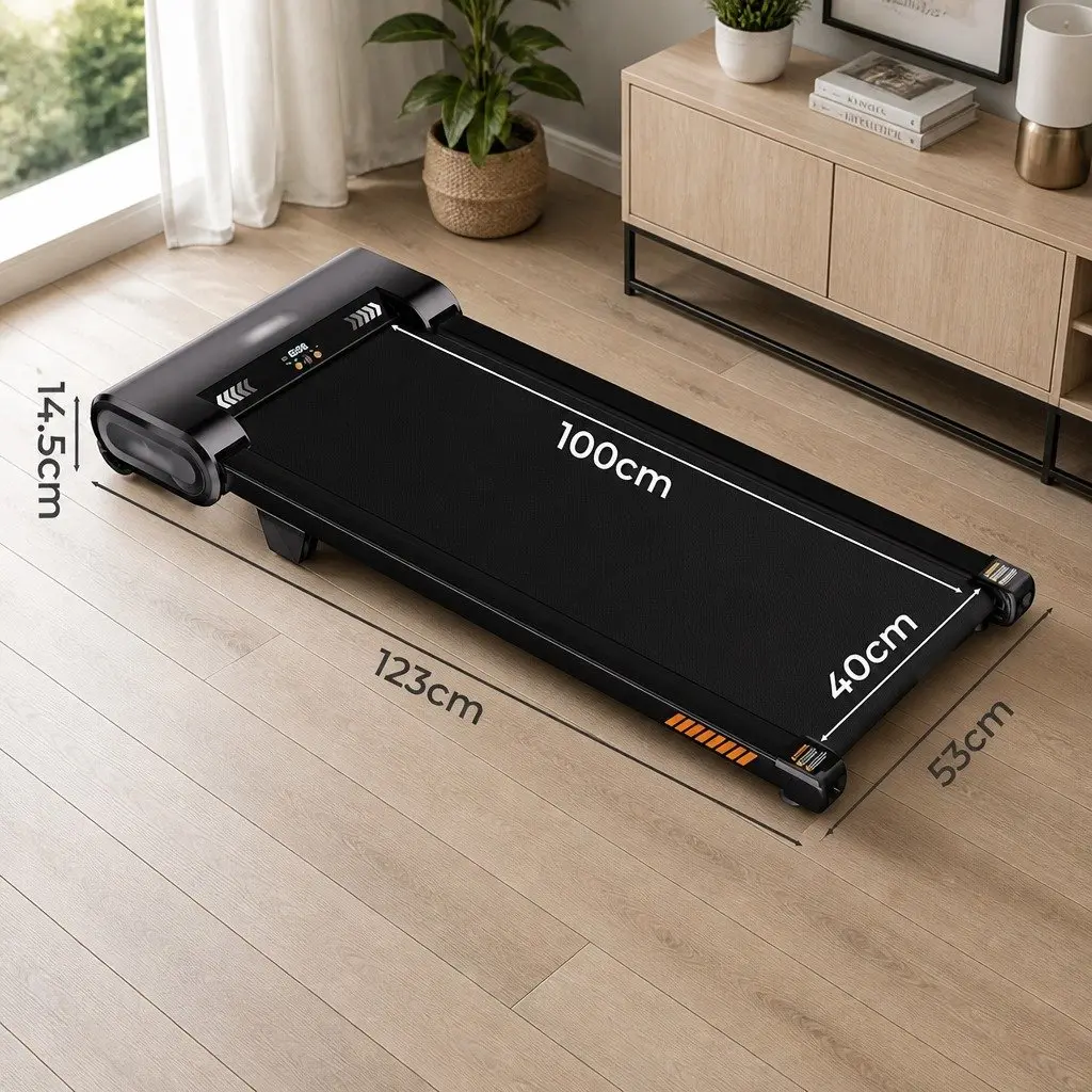 Automatic Incline Treadmill Black Compact 6 Levels Adjustable Incline 2.5HP Motor Bluetooth Connectivity