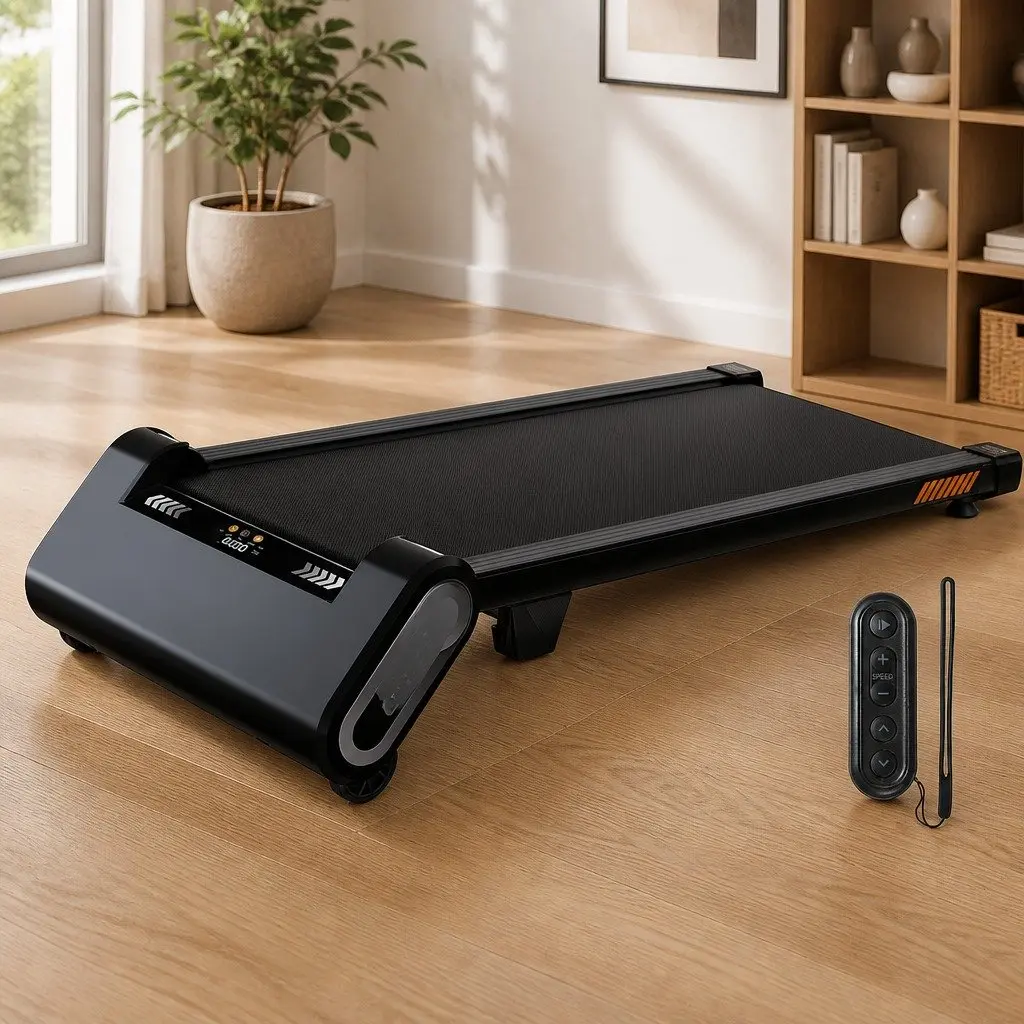 Automatic Incline Treadmill Black Compact 6 Levels Adjustable Incline 2.5HP Motor Bluetooth Connectivity