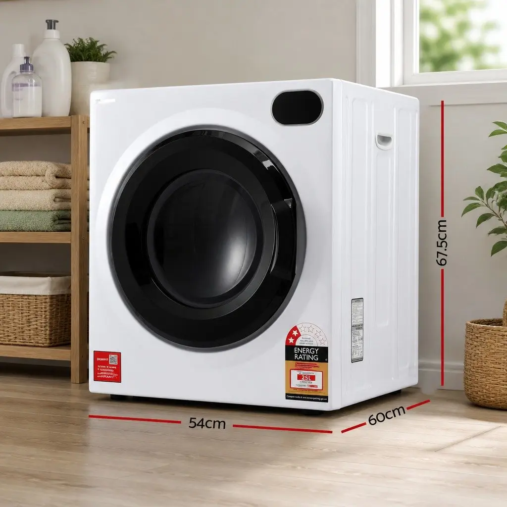 Tumble Dryer White 6kg Touch Screen Control Stainless Steel Drum 4 Drying Modes