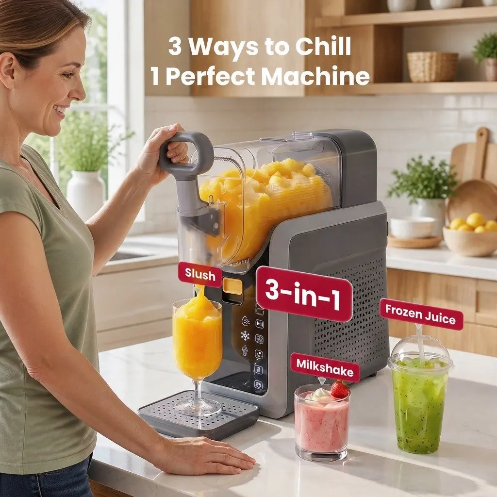 Slushie Machine Grey 2L Touchscreen 3-in-1 Frozen Drink Maker