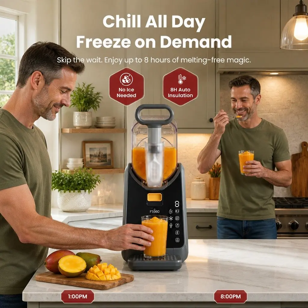 Slushie Machine Grey 2L Touchscreen 3-in-1 Frozen Drink Maker