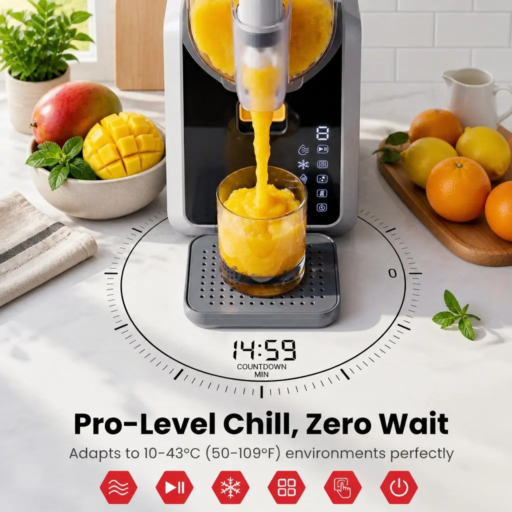 Slushie Machine Grey 2L Touchscreen 3-in-1 Frozen Drink Maker
