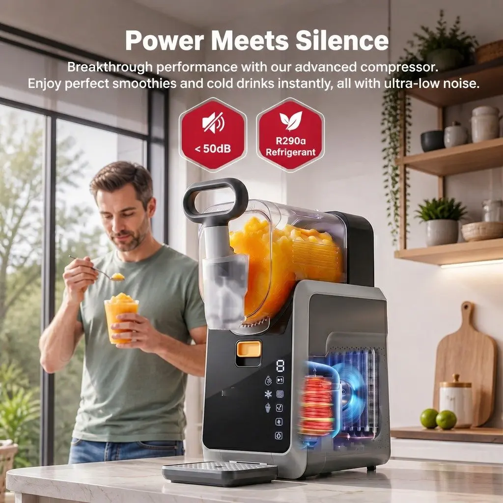 Slushie Machine Grey 2L Touchscreen 3-in-1 Frozen Drink Maker