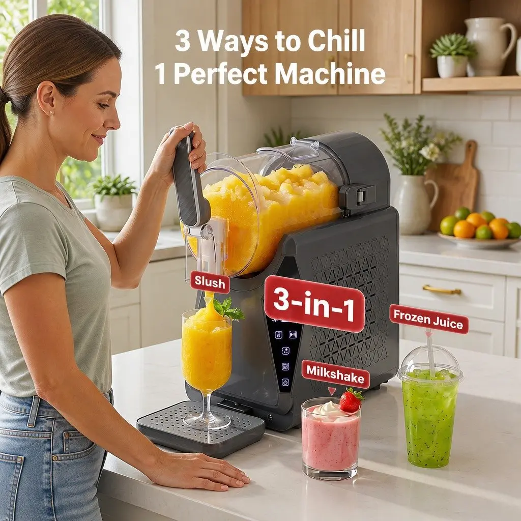 Slushie Machine 1.3L Frozen Drink Maker Ice Cream Maker Touchscreen Home BBQ
