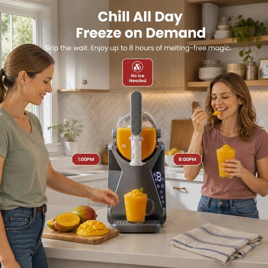 Slushie Machine 1.3L Frozen Drink Maker Ice Cream Maker Touchscreen Home BBQ