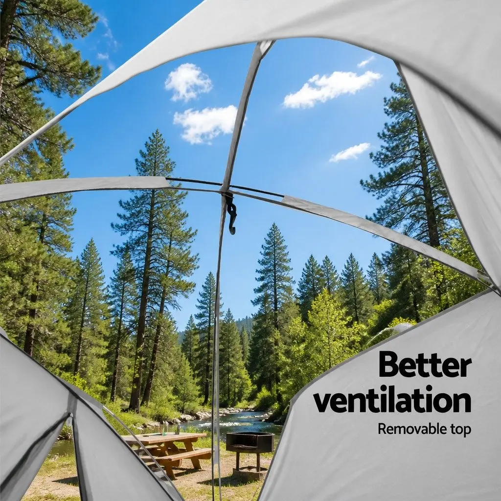 Portable Shower Tent Green 120 x 120 x 215cm Fiberglass Poles Double-Sided Zipper Door Removable Rain Cover Mesh Flooring