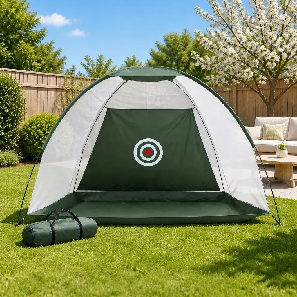 Golf Practice Net Dark Green Portable Lightweight Indoor Outdoor Training Aid