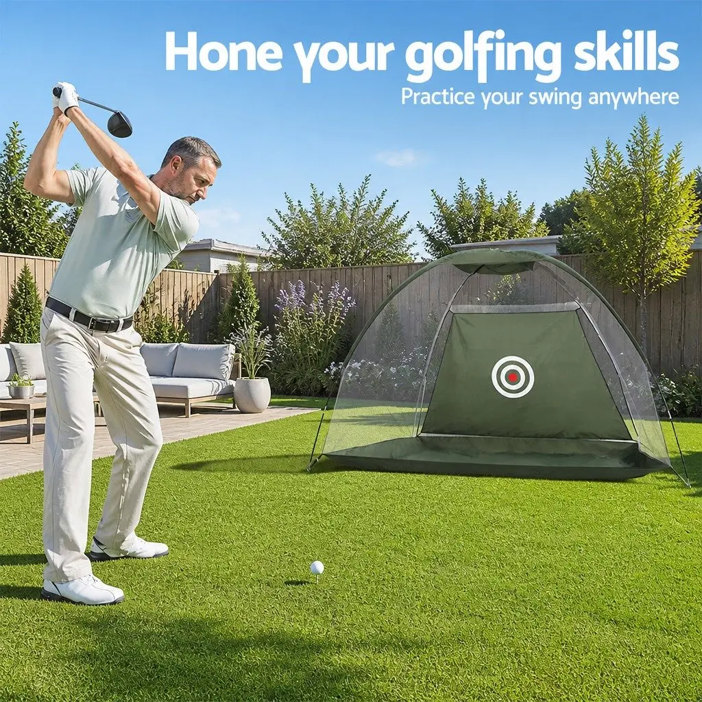 Golf Practice Net Dark Green Portable Lightweight Indoor Outdoor Training Aid