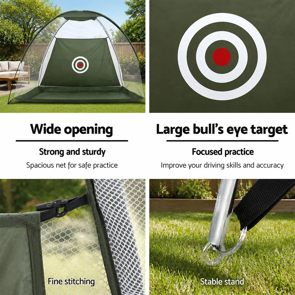 Golf Practice Net Dark Green Portable Lightweight Indoor Outdoor Training Aid