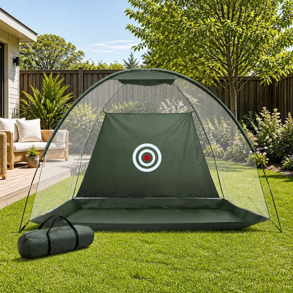 Golf Practice Net Dark Green Portable Lightweight Indoor Outdoor Training Aid