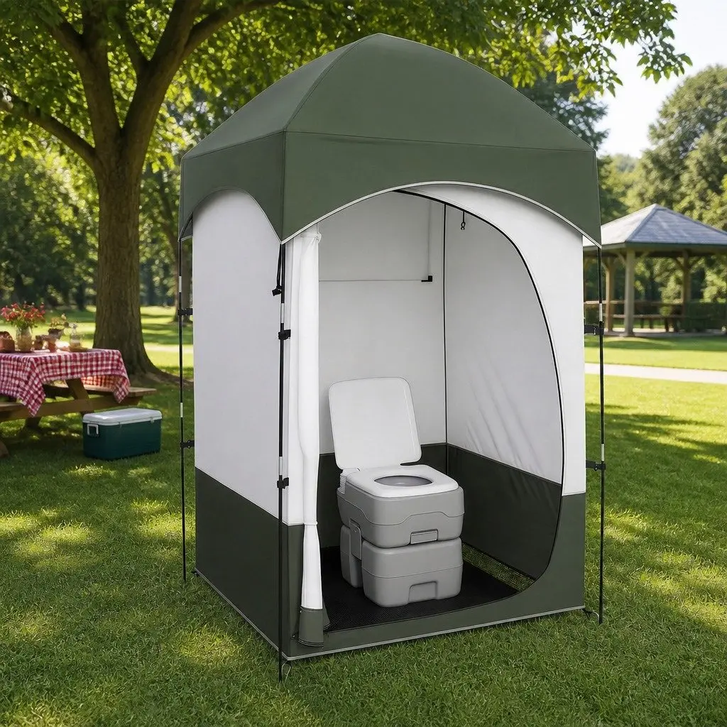 Portable Toilet Shower Tent Camping Set 20L Privacy Changing Room Outdoor Loo