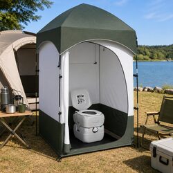 Concise and Effective Portable Toilet and Shower Tent