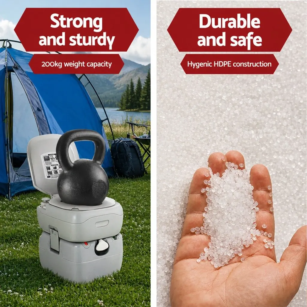Portable Toilet Shower Tent Set Grey Green 22L Waste Tank 14L Freshwater Tank Quick Assembly Outdoor Privacy Ensuite
