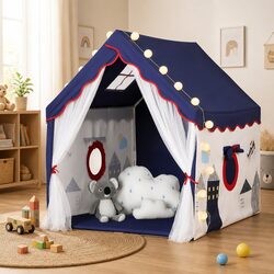 Compact and Charming Kids Play Tent with Lights and Mat