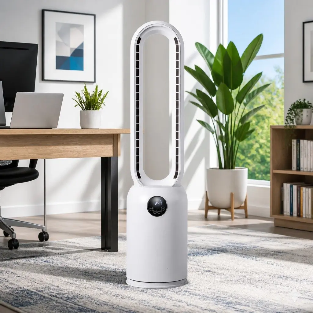 Bladeless Fan White 88cm 24 Speed Air Purification Remote Control