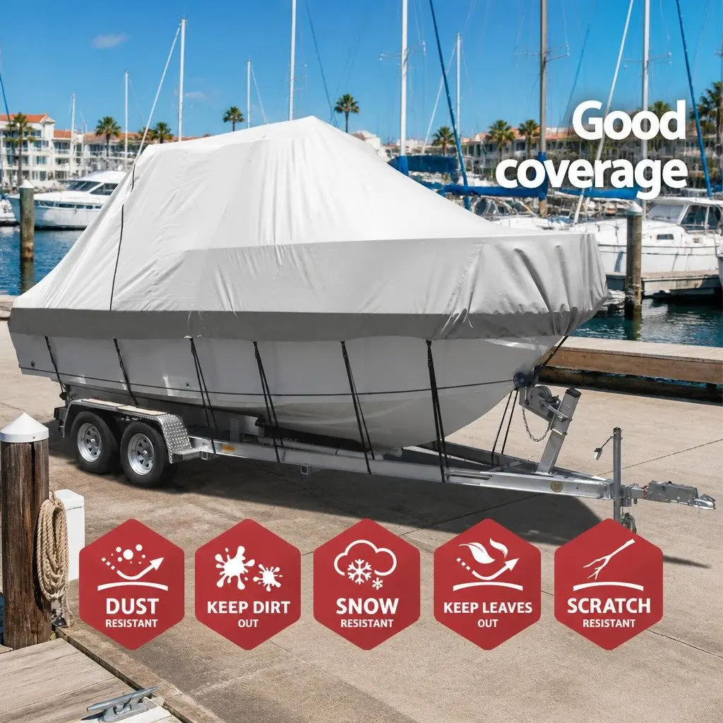 Boat Cover Grey 21-23ft Heavy Duty 600D Waterproof Trailerable