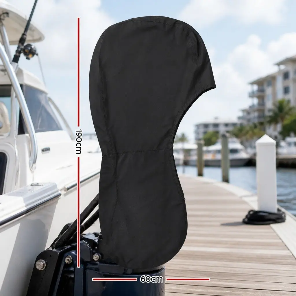 Outboard Motor Cover Black 100HP 150HP Full Protection Water Resistant UV Resistant
