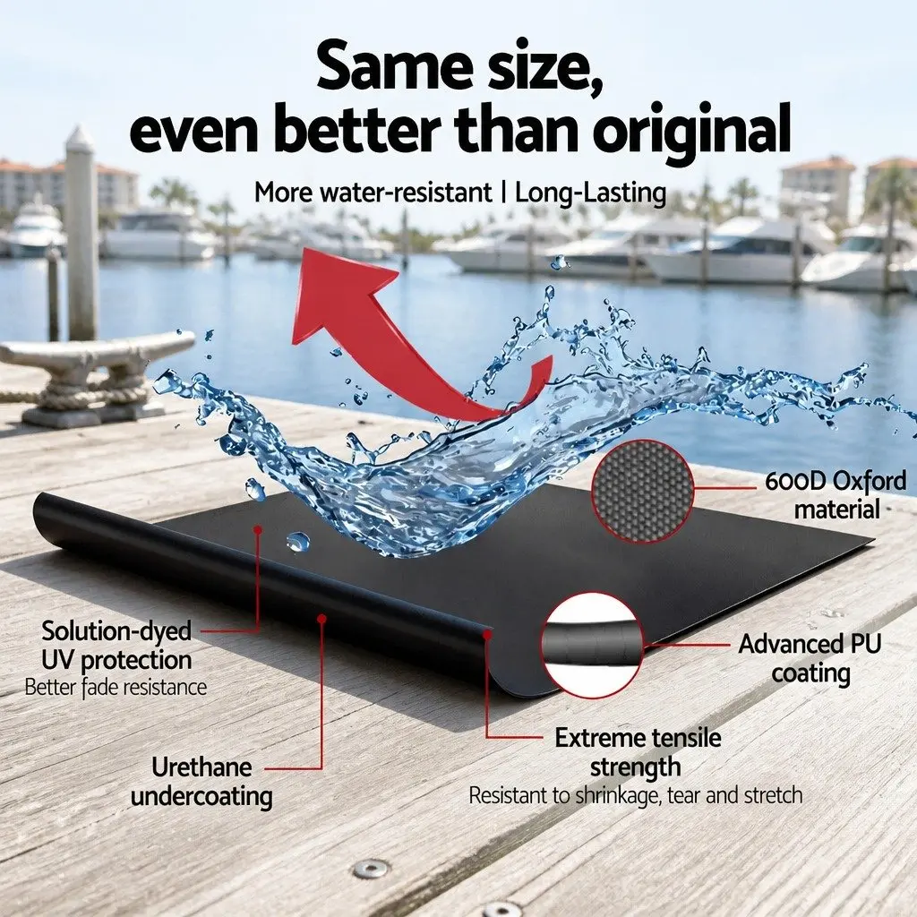 Outboard Motor Cover Black 100HP 150HP Full Protection Water Resistant UV Resistant