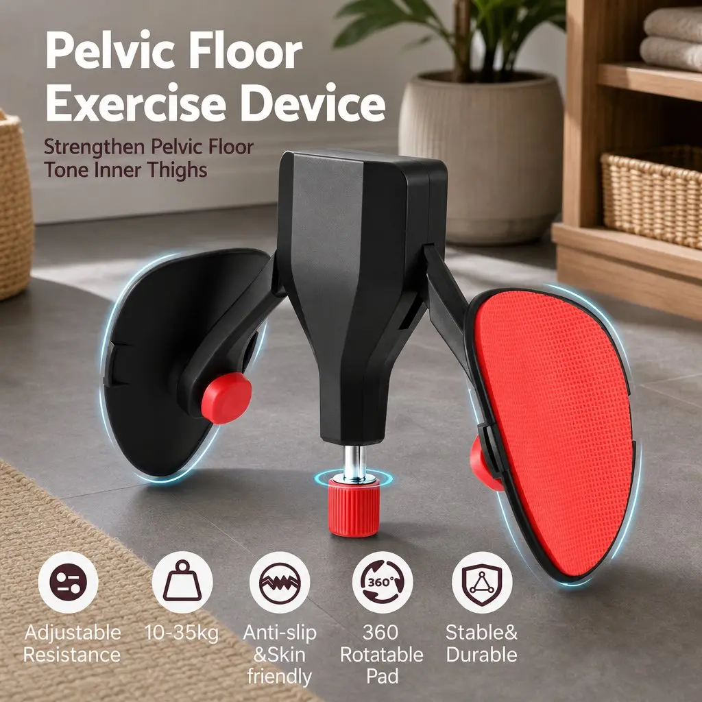 Pelvic Floor Trainer Black Red Adjustable 35kg Resistance Core Strength Equipment