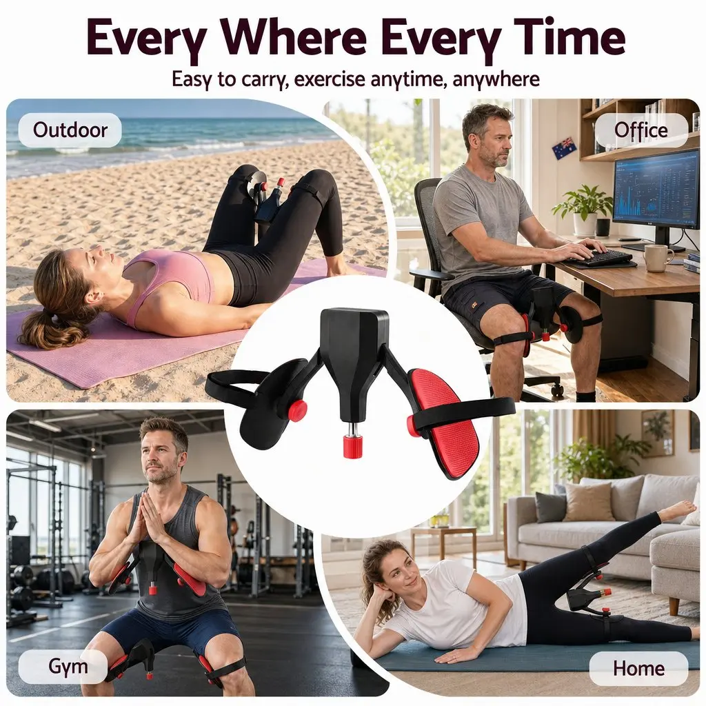 Pelvic Floor Trainer Black Red Adjustable 35kg Resistance Core Strength Equipment