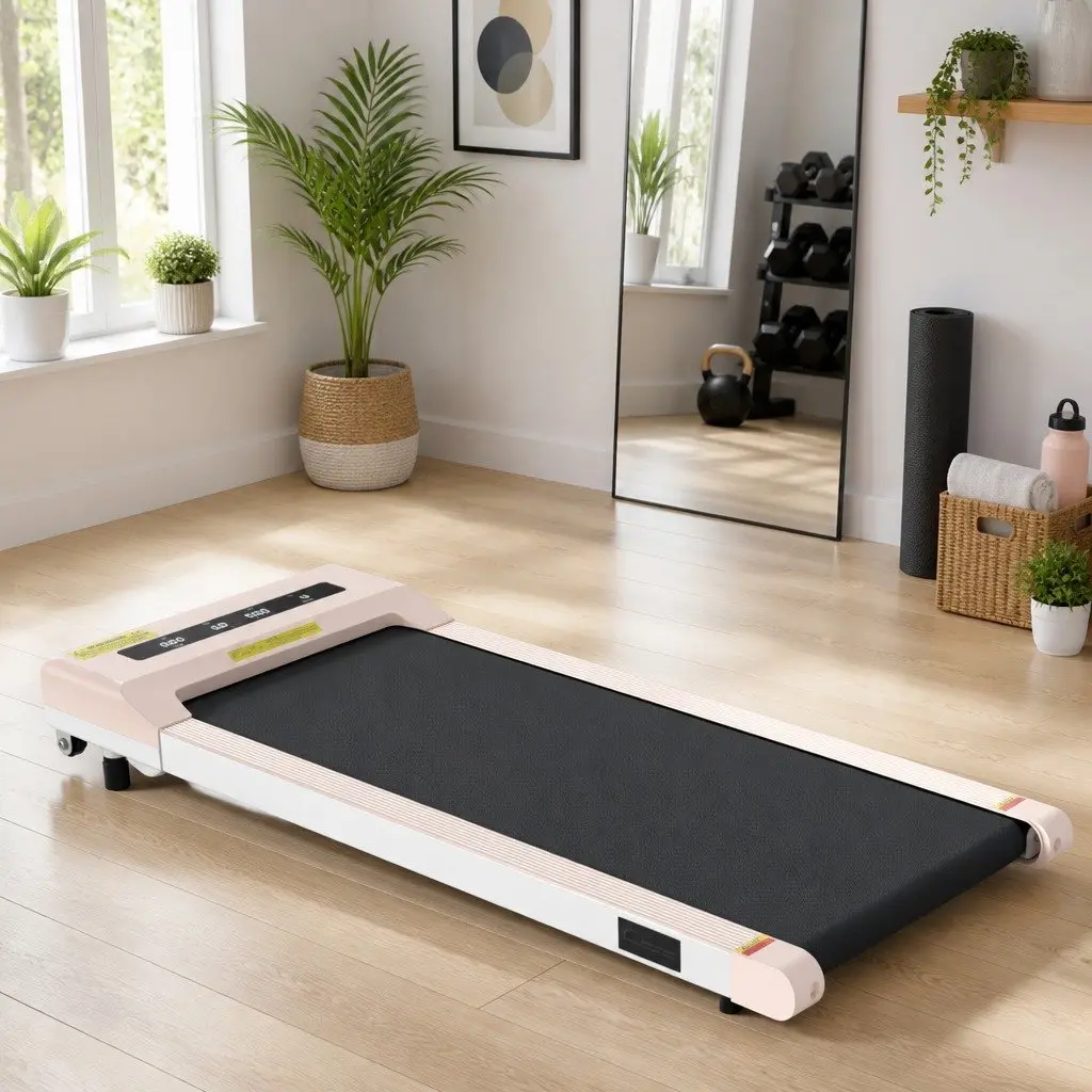 Electric Walking Pad Treadmill Under Desk Home Gym Fitness Machine Pink