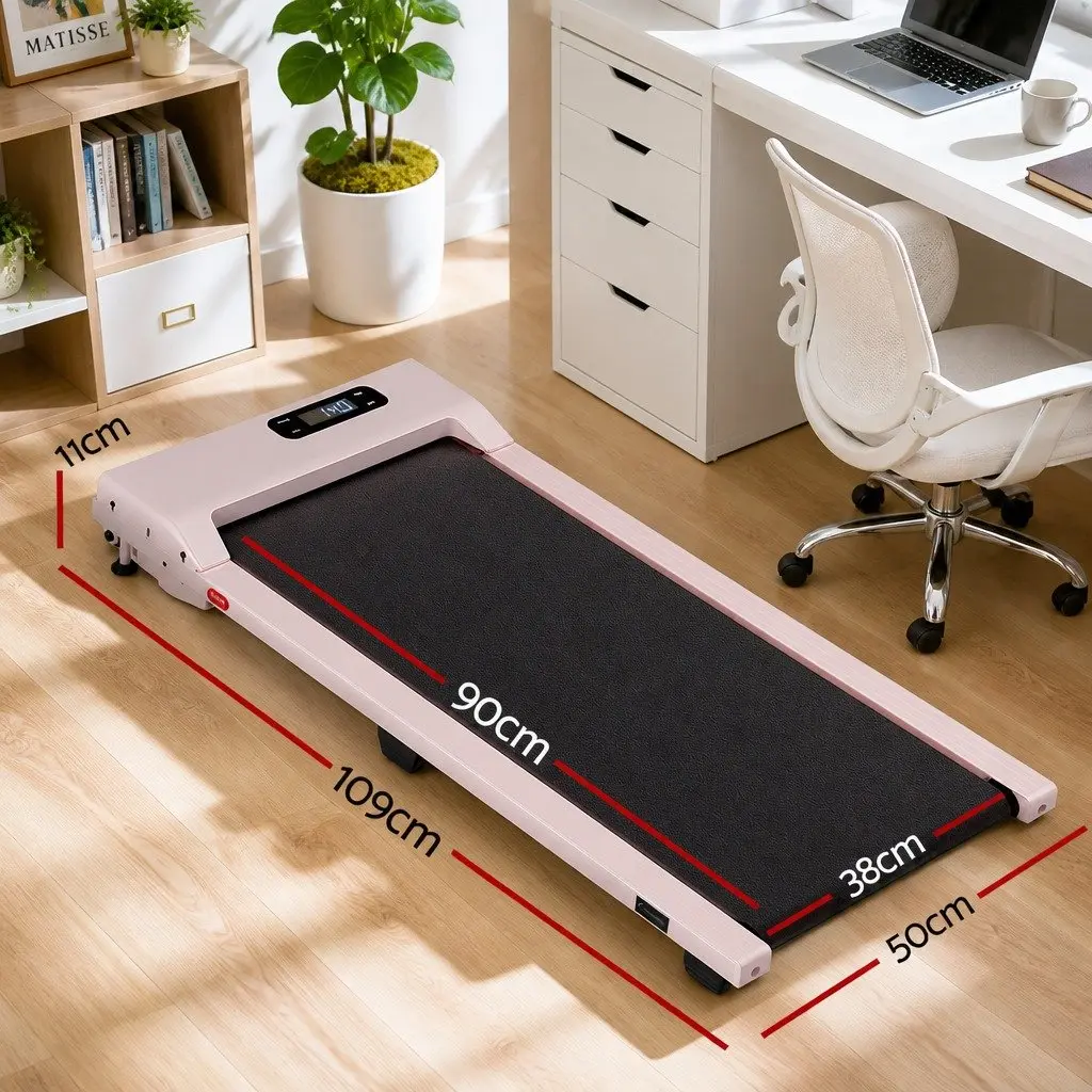 3-in-1 Walking Pad Treadmill 12% Incline Under Desk Home Gym Cardio Machine Pink