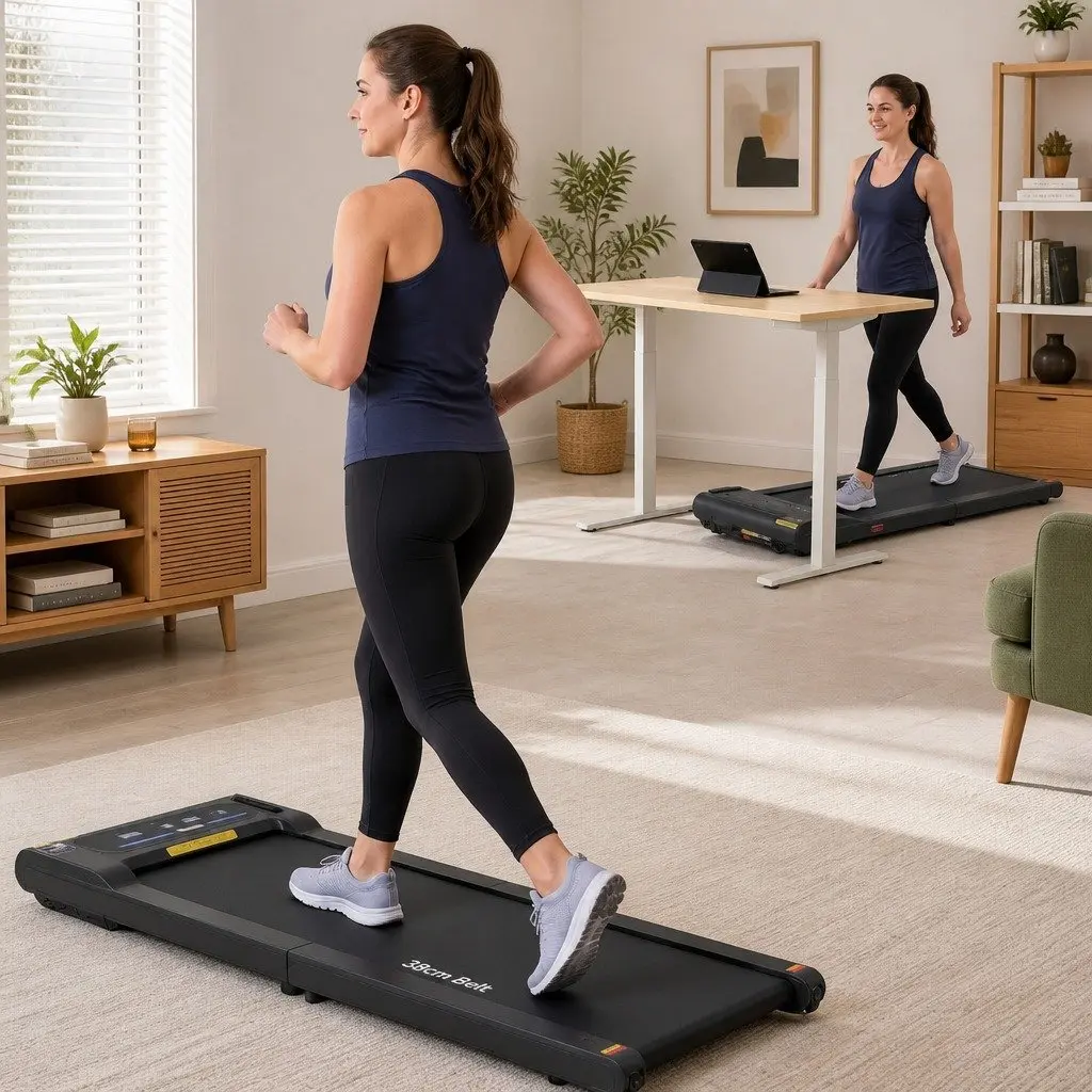 2-in-1 Walking Pad Treadmill with Remote Control