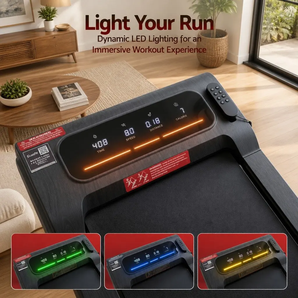2-in-1 Walking Pad Treadmill Black 100 x 38 cm Foldable Under Desk Home Gym Machine