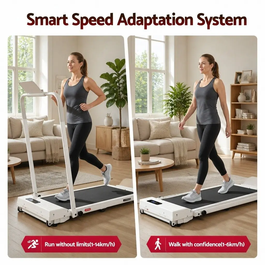 3-in-1 Foldable Walking Pad Treadmill Beige 90x38cm 12% Incline Under Desk Home Gym