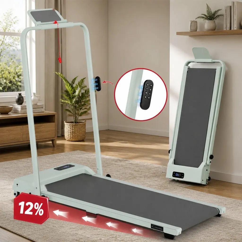 Walking Pad Treadmill 3-in-1 Foldable Under Desk Home Gym Machine 12% Incline