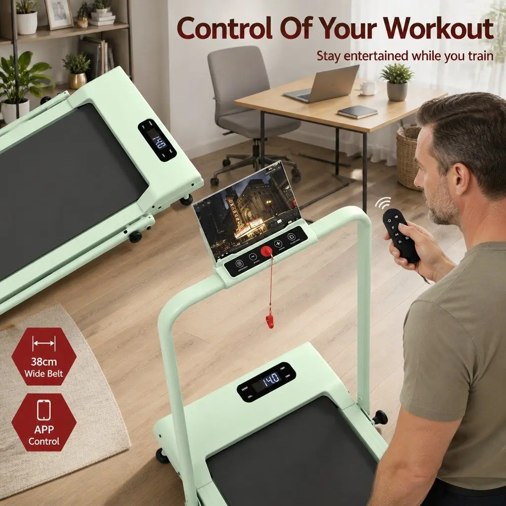 Walking Pad Treadmill 3-in-1 Foldable Under Desk Home Gym Machine 12% Incline