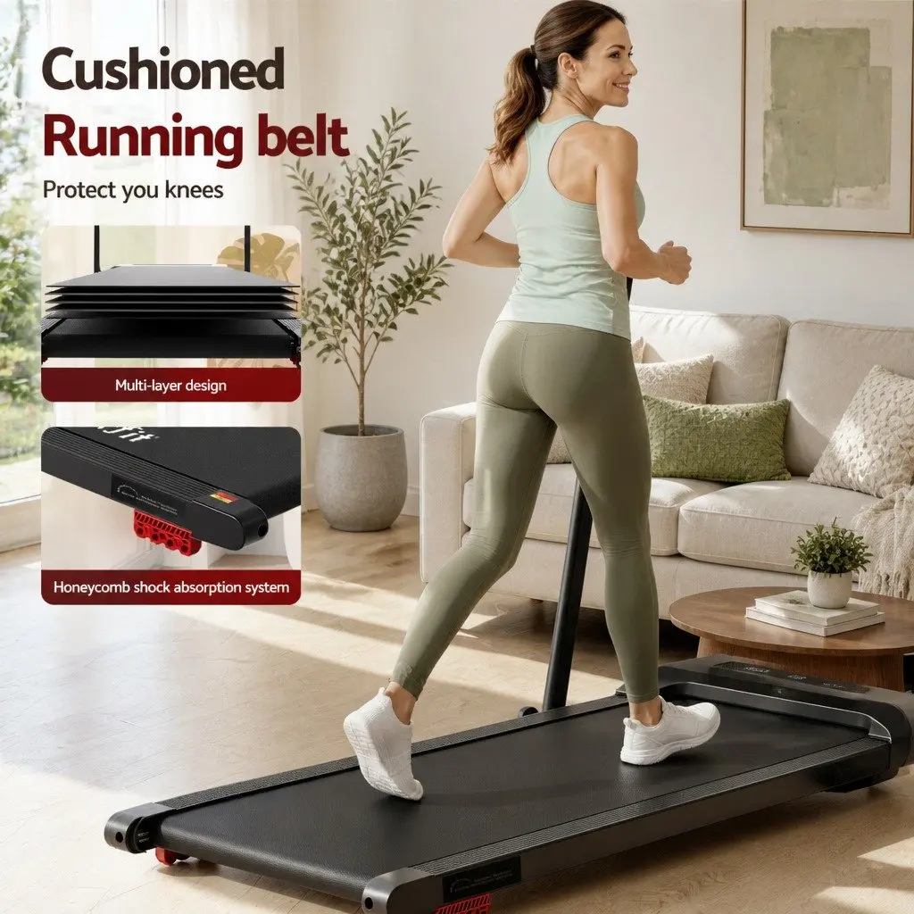 Electric Walking Pad Treadmill Foldable Under Desk Home Fitness 380mm Black