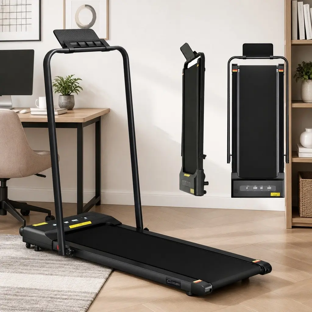 Electric Walking Pad Treadmill Foldable Under Desk Home Fitness 380mm Black